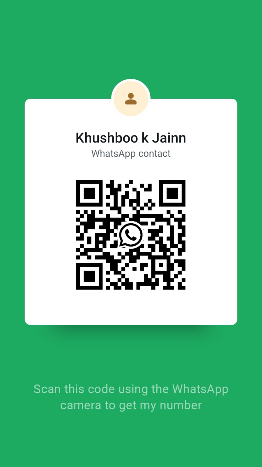 WhatsApp QR code to contact Khushboo K Jainn
